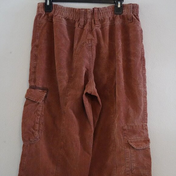 BDG, Urban Outfitters, Y2K Corduroy Wide Leg Cargo Pant, Rust Terracotta - Picture 4 of 6